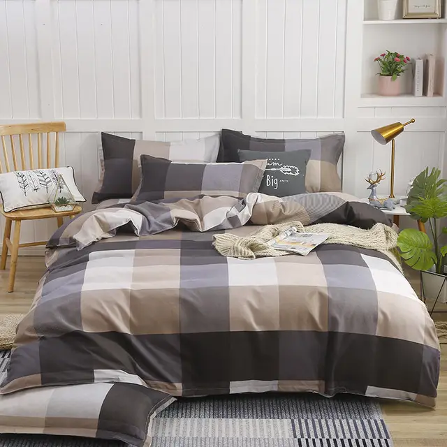 Simple Cotton Sanding Four piece Set Thickening Small Bed Quilt Cover P - Shop at LoveMi