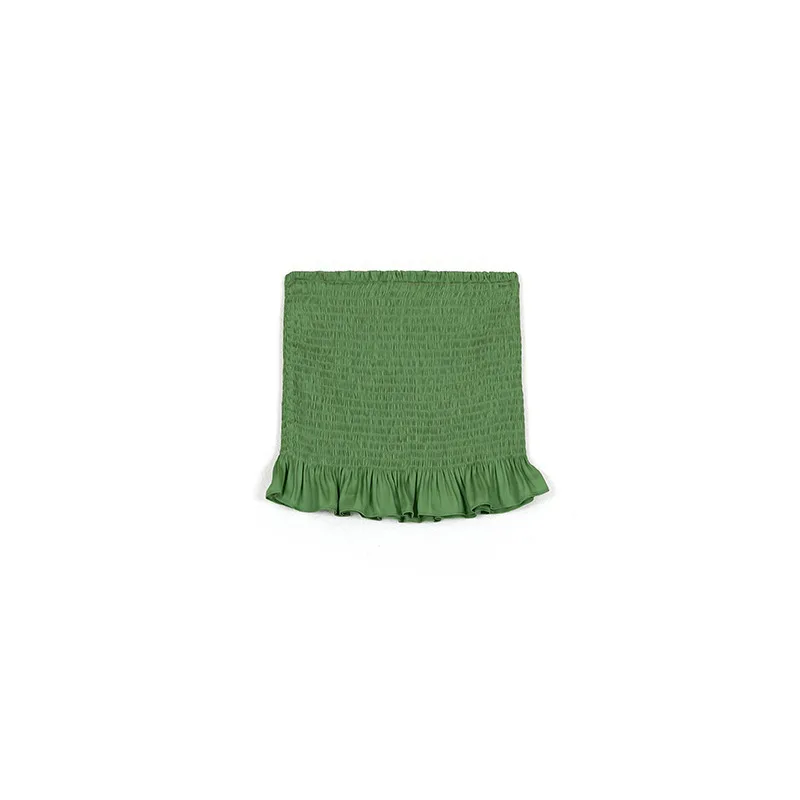 Women's Solid Colour Anti-glare Vest Spring New Tube Top All-match Wrap Chest - Green