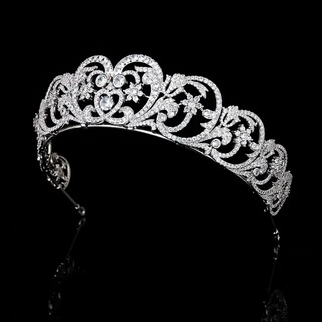 Crown Bridal Wedding Zircon Stone Jewelry Wedding Accessories Platinum Plated Copper - Shop at LoveMi