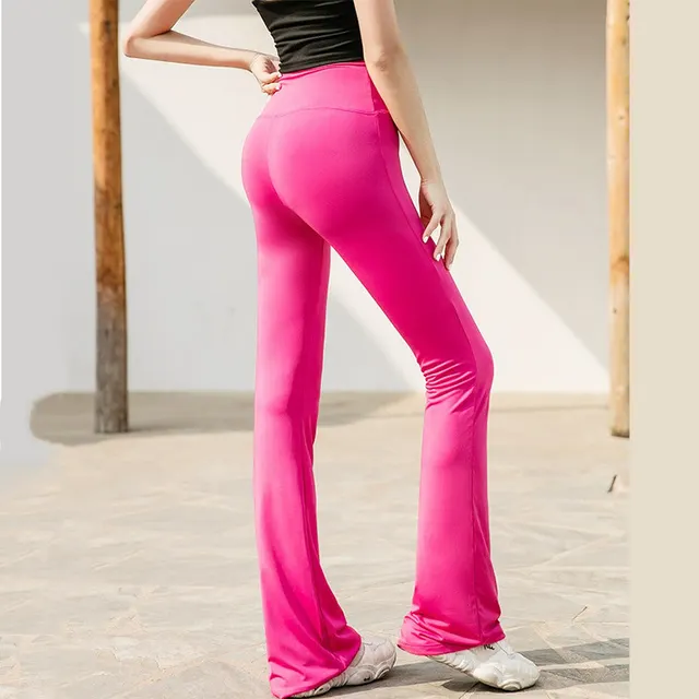 Dance Slim Sports Fitness Flared Yoga Pants Pink - Shop at LoveMi