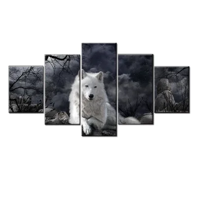 5 Panel Animal Wolf Wall Art Canvas Painting Poster Home Decor - Shop at LoveMi