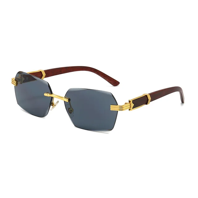 Men's Clear Rimless Sunglasses With Diamond Cut Edges Black - Shop at LoveMi