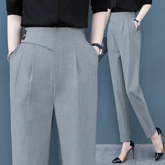 Trendy Fashion Autumn Casual Temperament Women's Pencil Pants Grey - Shop at LoveMi