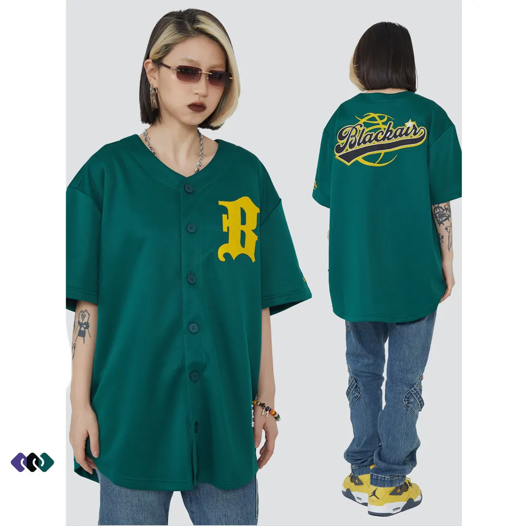 Retro Street Short Sleeve Loose Letter Embroidery T-shirt - Green
