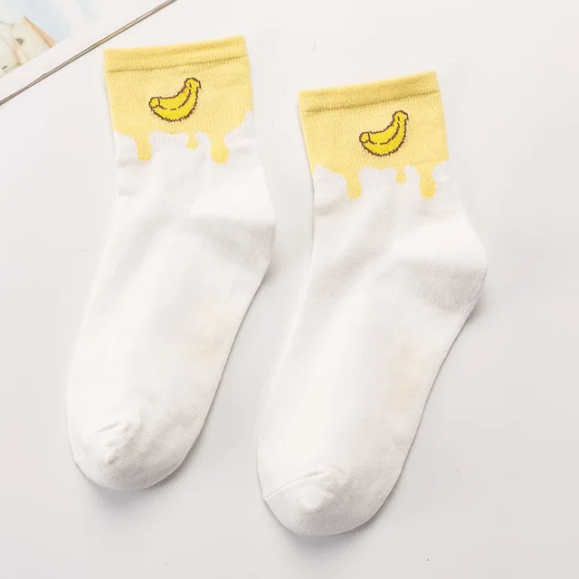 Women's Japanese Cartoon Color Matching Fruit Cotton Socks Banana - Shop at LoveMi