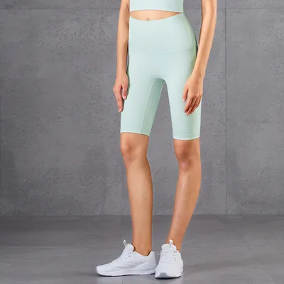 Skinny Moisture Wicking Summer Peach Hip Lift Yoga Shorts Island Mist - Shop at LoveMi