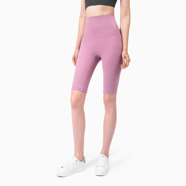 Skinny Moisture Wicking Summer Peach Hip Lift Yoga Shorts Pink Taupe - Shop at LoveMi