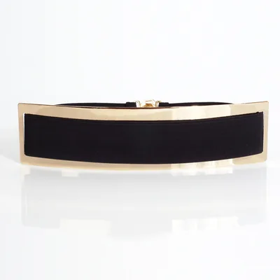 Europe And America Fashion Sequin Mirror Metal Belt Black - Shop at LoveMi
