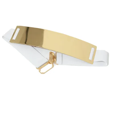 Europe And America Fashion Sequin Mirror Metal Belt White - Shop at LoveMi