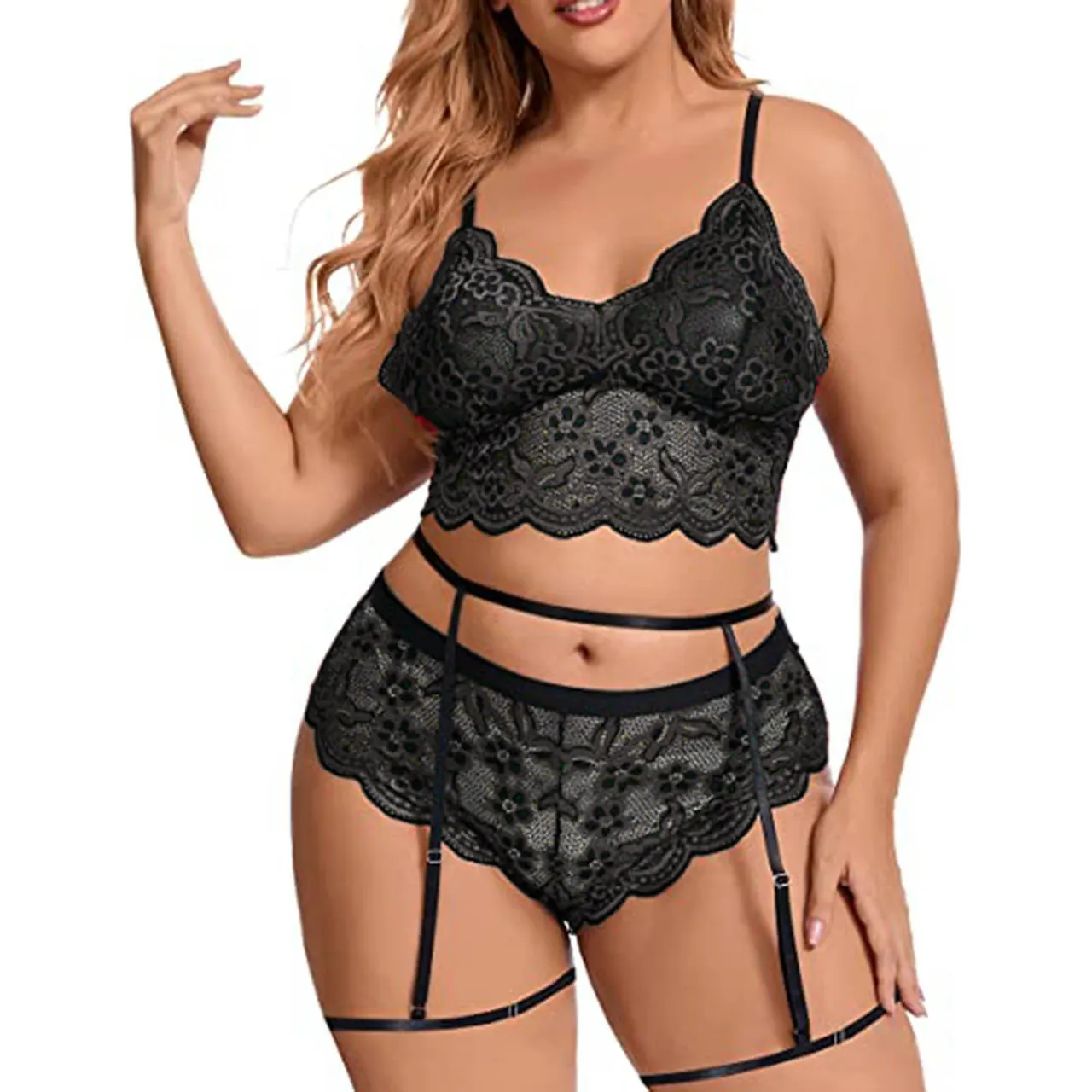 European And American Lingerie Fashion Ladies Temptation Lace - Black