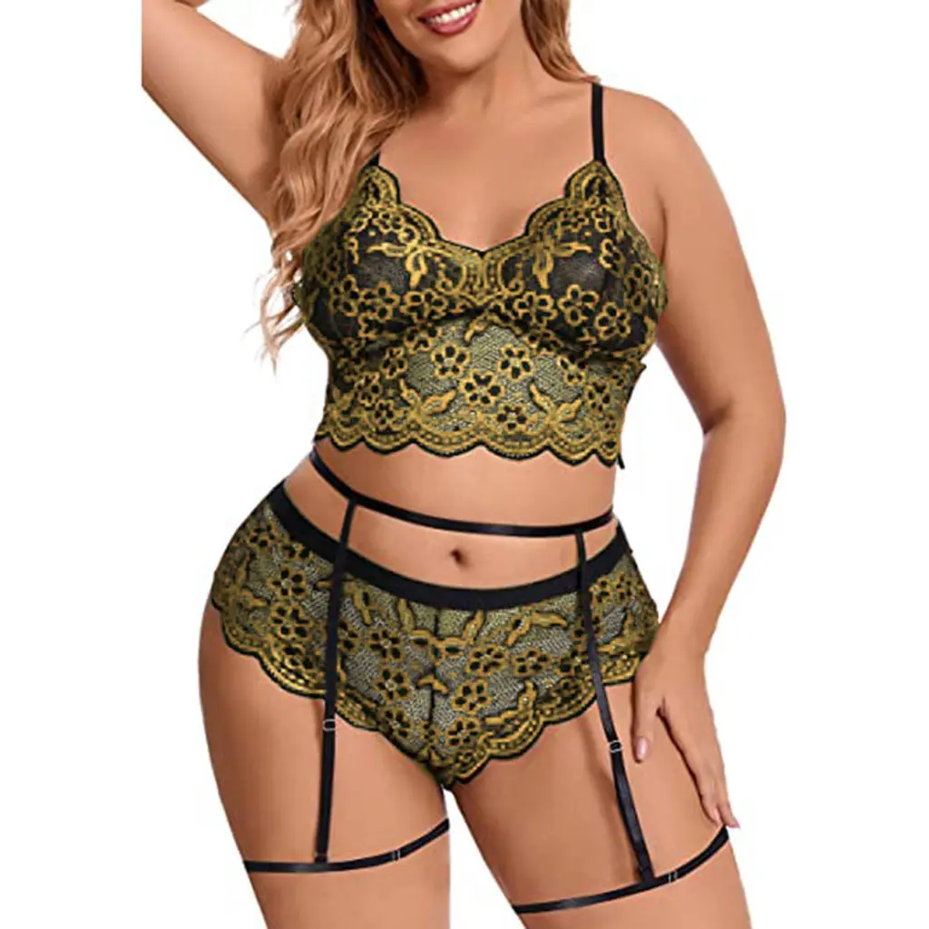 European And American Lingerie Fashion Ladies Temptation Lace - Yellow