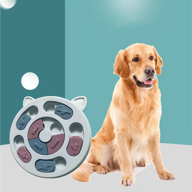 Cat And Dog Relief Feeding Plate Slow Food Bowl Interactive Toy Blue - Shop at LoveMi