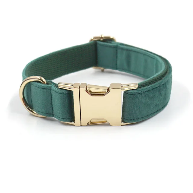 Green Velvet Dog Collar Dog Leash Pet Collar Green - Shop at LoveMi
