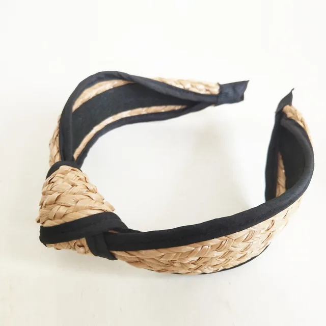 Korean Style Fashion Temperament Straw Braided Headband Bound And Knotted Headband - Shop at LoveMi