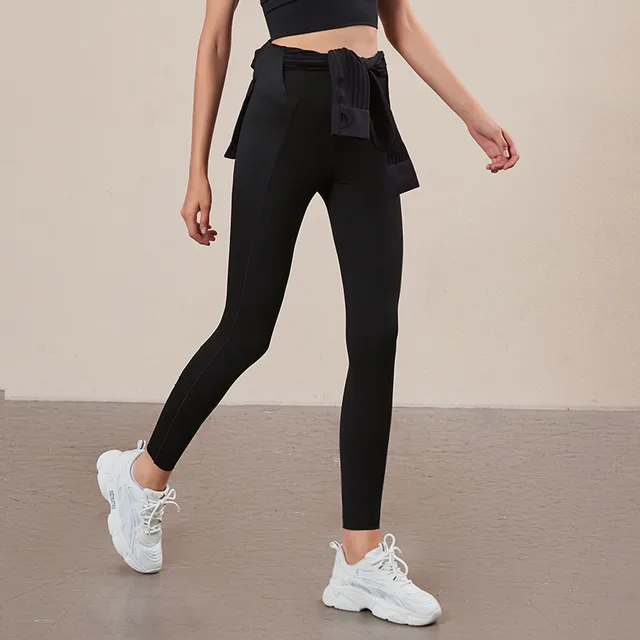 Ladies Lycra Fabric Sports Peach Hip Fitness Pants Black - Shop at LoveMi