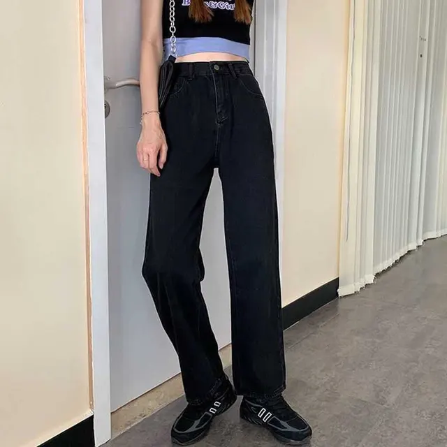 American High Street Straight Casual Pants Black - Shop at LoveMi