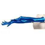 Stage Performance Prom Rubberized Tight Gloves - Sapphire