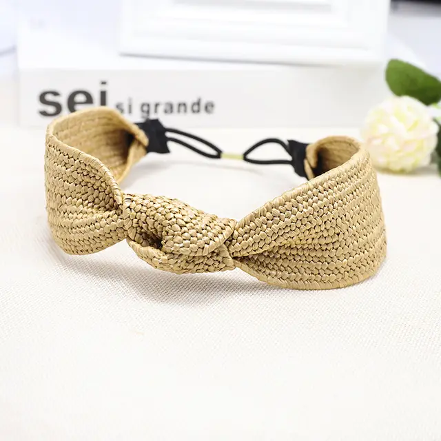 Raffia Hand woven Fabric Wide Headband Hairband Literary Hair Accessories - Shop at LoveMi