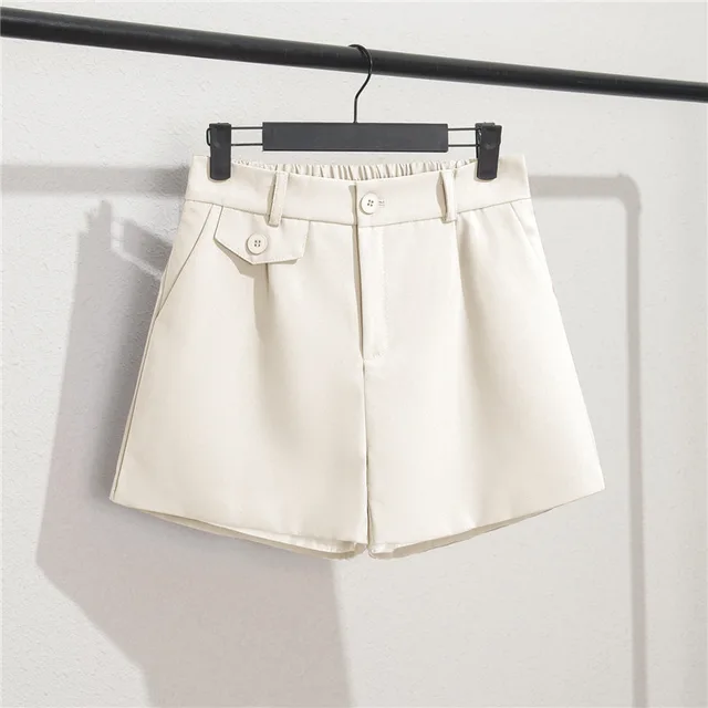 High Waist A line Wide Leg Pants Loose And Slim Beige - Shop at LoveMi
