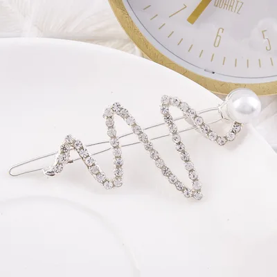 Pearl Word Clip Bangs Clip Hair Accessories Silver - Shop at LoveMi