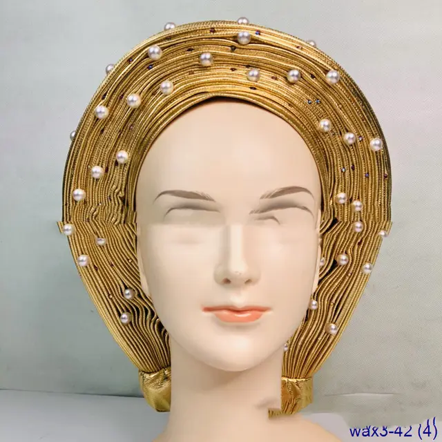 Arabian Large Pearl Women's Jacquard Pleated Braided Turban 4 Style - Shop at LoveMi