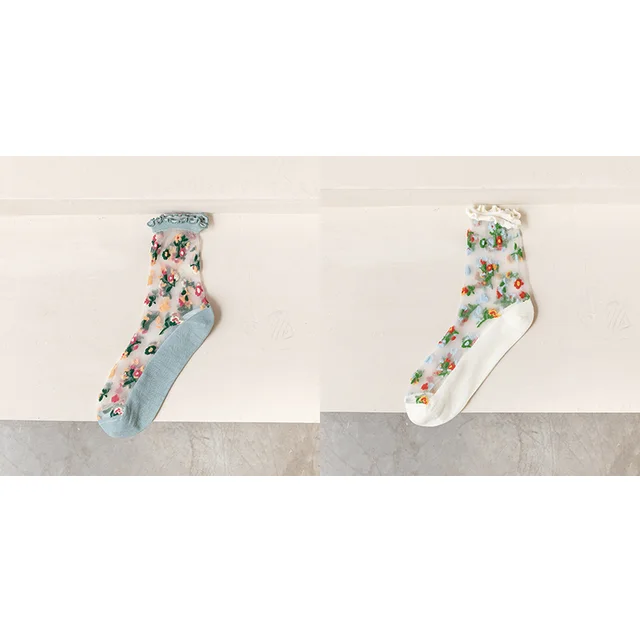 Women's Fashion Personality Crystal Glass Stockings White And Blue - Shop at LoveMi