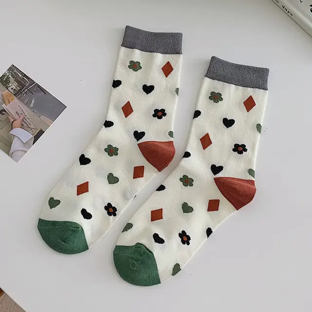 Lingerie Small Flower Medium Tube Women's Socks Rhombus - Shop at LoveMi