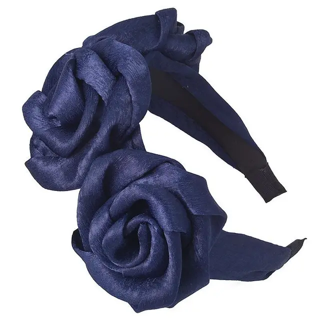 Headdress Solid Color Sweet Three Flowers Big Flowers Blue - Shop at LoveMi
