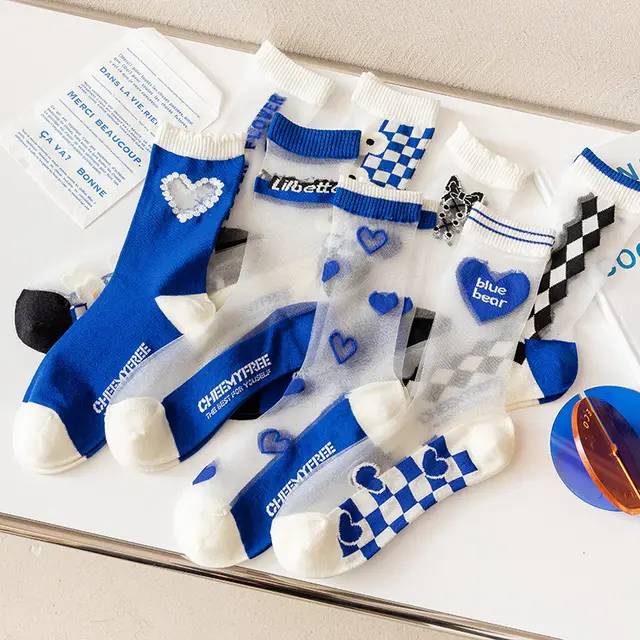 Transparent Spring And Summer Sweat absorbing Glass Silk Socks Color Mix - Shop at LoveMi