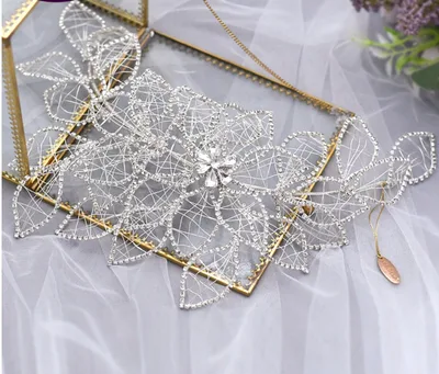 Temperament Bridal Knot Wedding Headwear Handmade Rhinestone Jewelry Silver - Shop at LoveMi