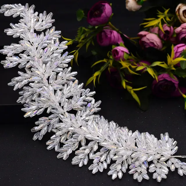 New European And American Hairband Bridal Headdress Crystal Jewelry Silver Headdress - Shop at LoveMi