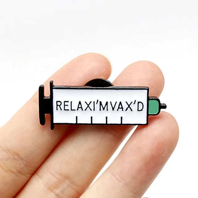 New Fashion Cartoon Personality Syringe Brooch White - Shop at LoveMi