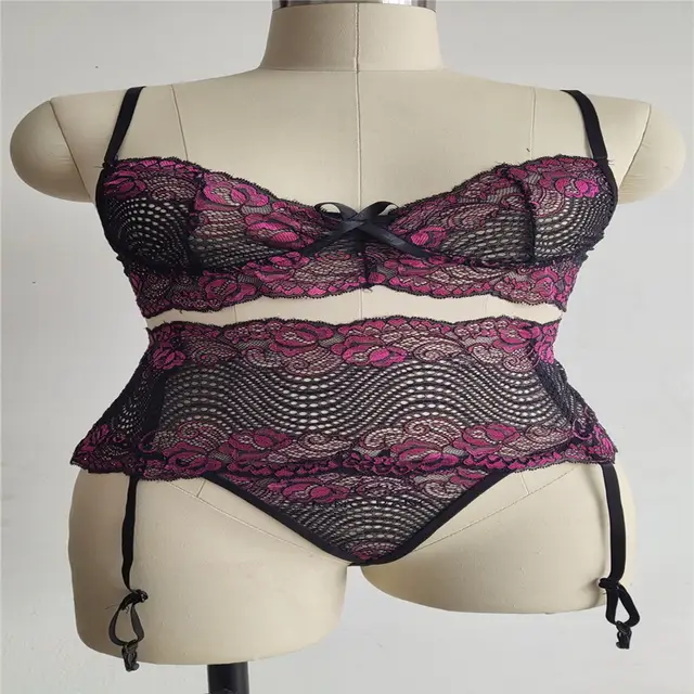 Lingerie Temptation Three piece Maid Underwear Panties Pattern Suit Rose Red - Shop at LoveMi