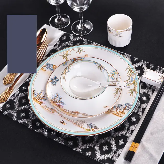 New Hotel Table Ceramic Dining Restaurant Kitchen Plate 6Piece Set - Shop at LoveMi