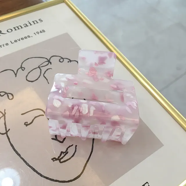 Acrylic Accessories Girls Hair Clip Medium Hollow Air Quality Womens Grab Pink - Shop at LoveMi