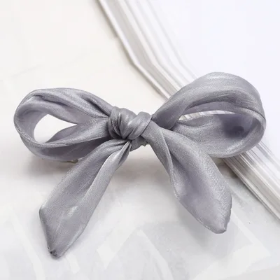 Double Lace Hairpin Headgear Korean Tulle Solid Color Hairpin Spring Clip Grey - Shop at LoveMi