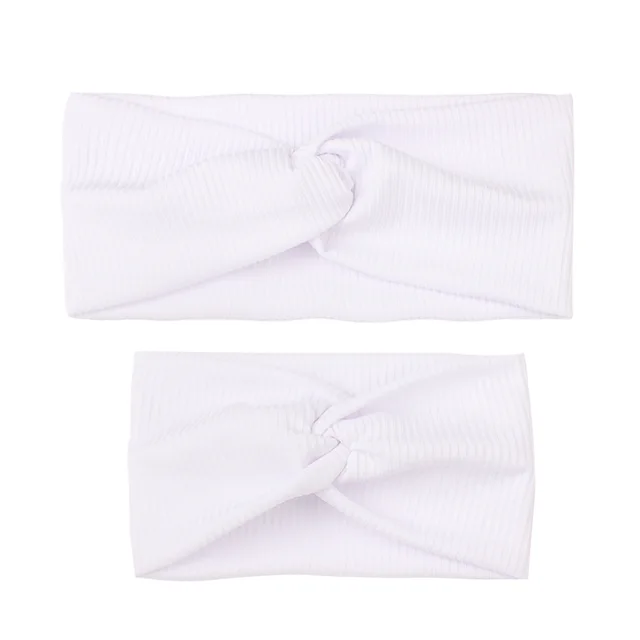 Solid Color Mother child Set Parent child Cross Hairband White - Shop at LoveMi