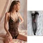 Black And Black Lace Stockings