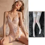 White And White Lace Stockings