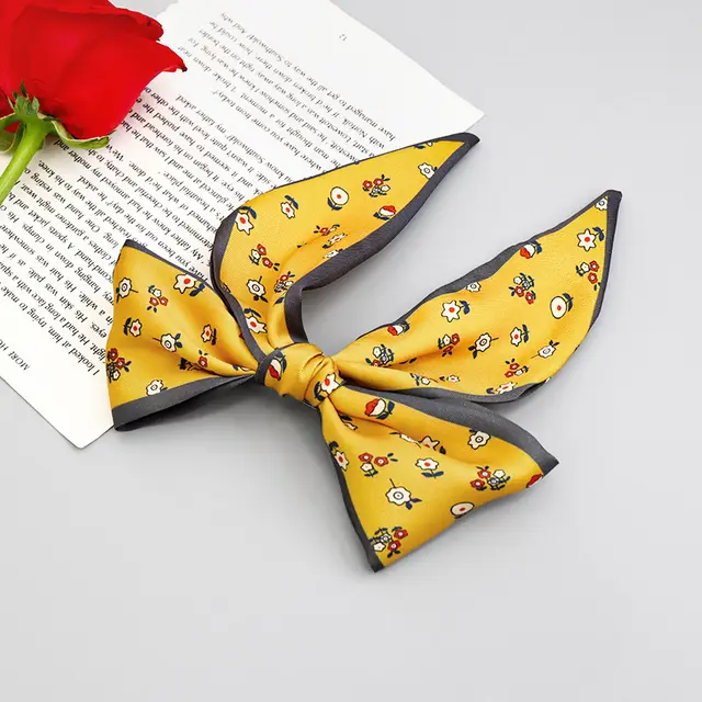 Printed Fabric Bow Ponytail Spring Clip Ladies Outing Headdress Top Clip R - Shop at LoveMi