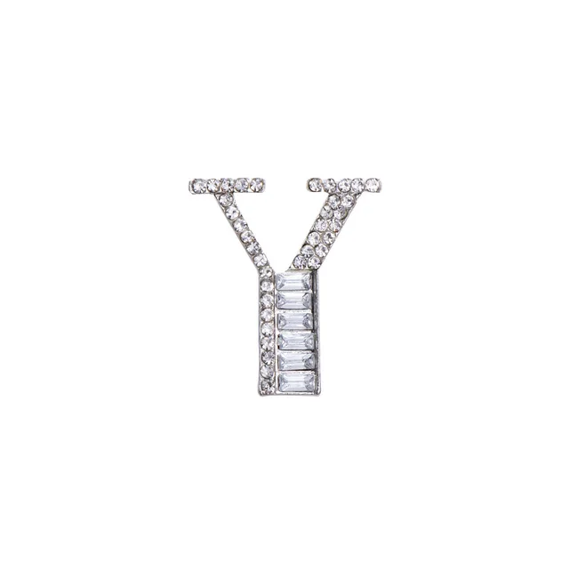 26 English Letters Crystal Brooch Suit Corsage Pin Badge Y - Shop at LoveMi