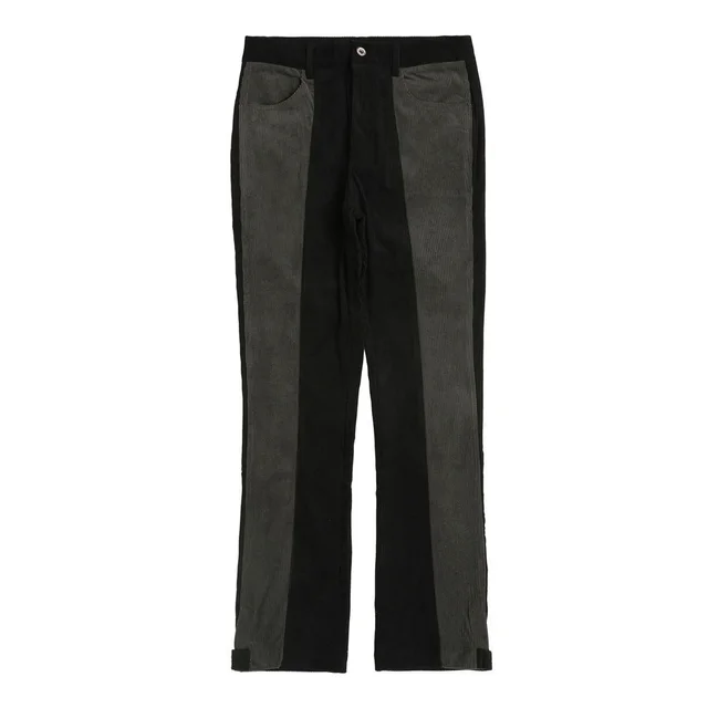 Colorblock Slim Straight Pants Street Trend Casual Black - Shop at LoveMi