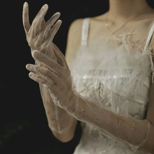 Bridal Wedding Dress Fingerless Gloves White - Shop at LoveMi