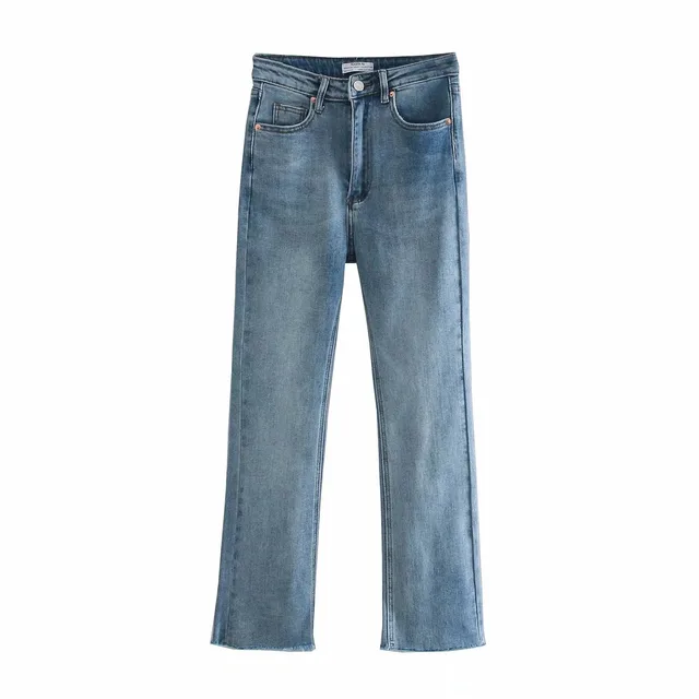 Simple Feng Shui Wash Stretch Mid rise Cropped Jeans Light Blue - Shop at LoveMi