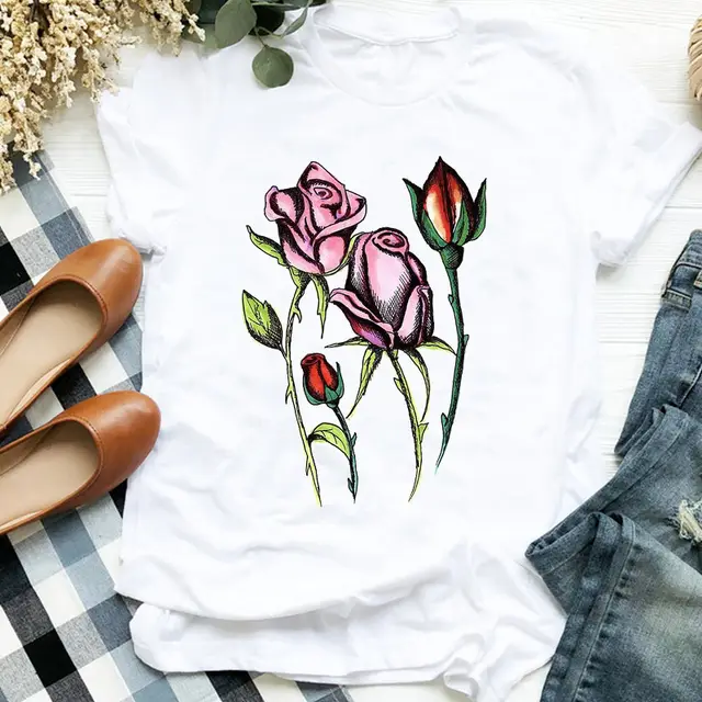 Women's Hot Air Balloon Graphic Print Crew Neck Loose T Shirt Hx3069 - Shop at LoveMi