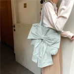 Fashion Personality Bow Girl Canvas Bag - Green