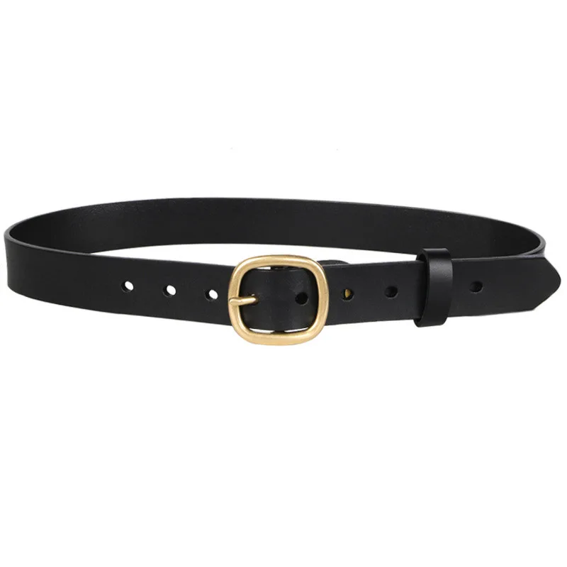 Ladies Belt Leather Decoration Versatile Fashion Pin Buckle - Black