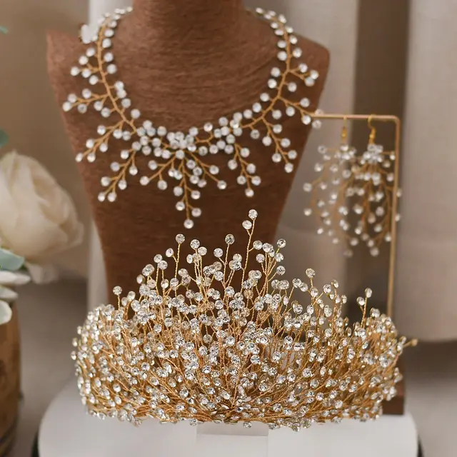 European And American Wedding Dress Big Crown Headdress - Shop at LoveMi