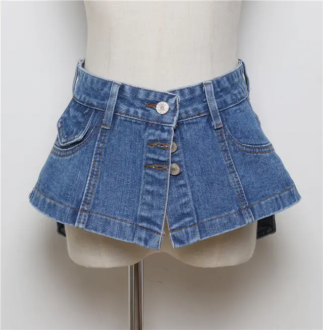 Fashionable All match Denim Girdle With Women's Decoration Blue - Shop at LoveMi