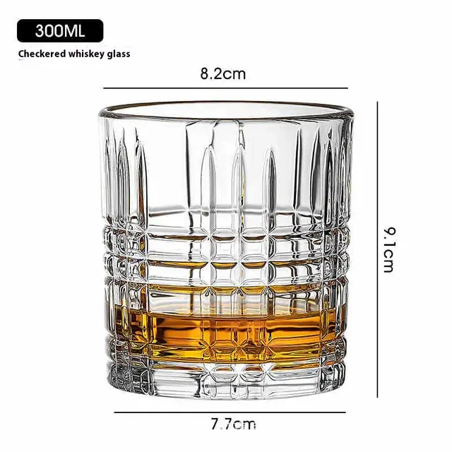 Whisky cocktail glass Checkered Whiskey Glass 1Pcs - Shop at LoveMi